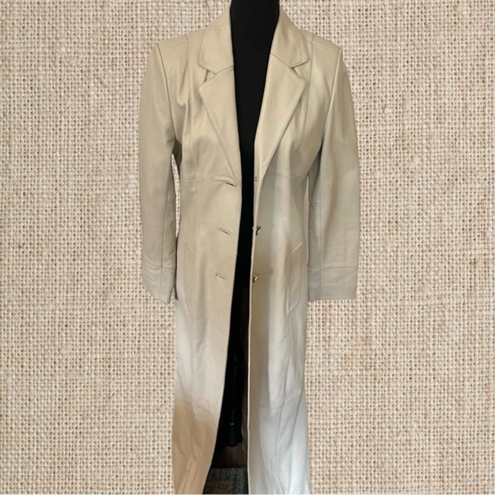Vintage Leather trench coat - Picture 3 of 3